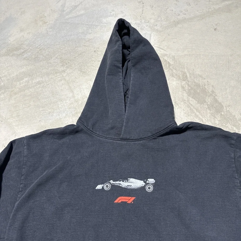 Formula 1 Hoodie Men's SZ L Black Pacsun Pockets Racecar F1 Thick Heavy Racing - Picture 2 of 11